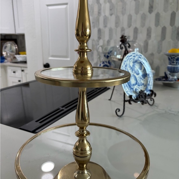 Anathasia Elegant Gold Two-Tier Serving Stand - Picture 7 of 7